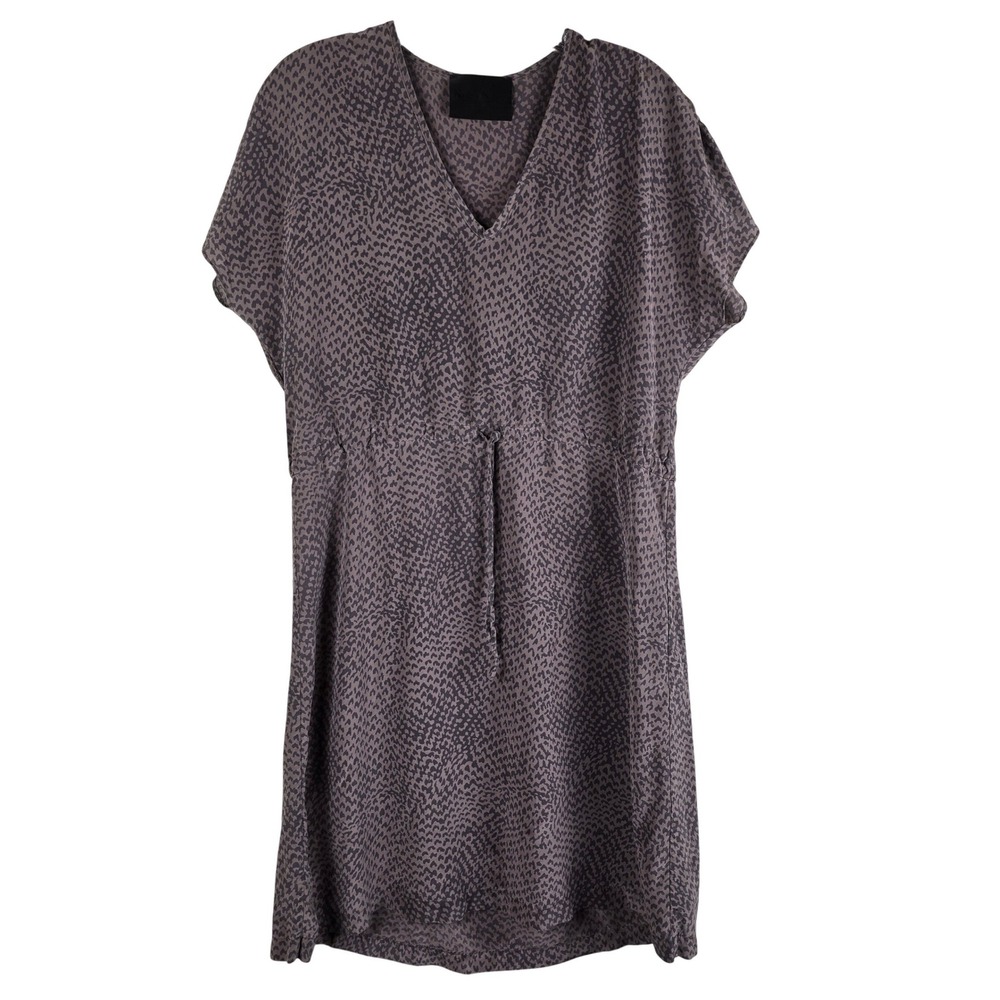 No. 6‎ Store New York Silk Drawstring Waist Dress Abstract Print Purple Gray M